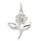 Sterling Silver Rose Pendant Jewelry FindingKing 27.7mm x 19.3mm